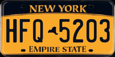 NY license plate HFQ5203