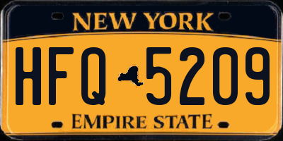 NY license plate HFQ5209
