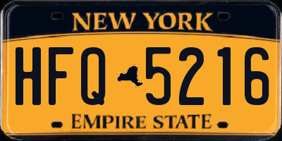 NY license plate HFQ5216