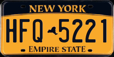 NY license plate HFQ5221