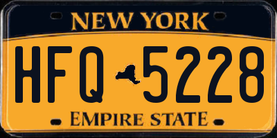 NY license plate HFQ5228