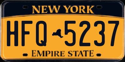 NY license plate HFQ5237