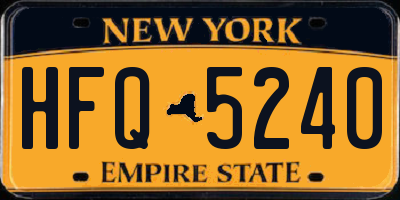 NY license plate HFQ5240