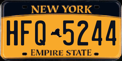 NY license plate HFQ5244