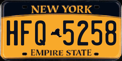 NY license plate HFQ5258