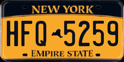 NY license plate HFQ5259