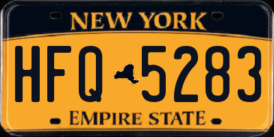 NY license plate HFQ5283
