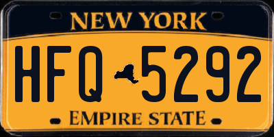 NY license plate HFQ5292