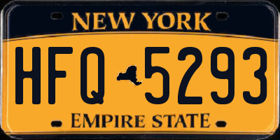 NY license plate HFQ5293