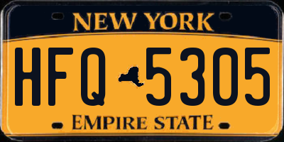 NY license plate HFQ5305