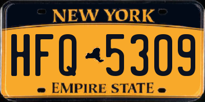 NY license plate HFQ5309
