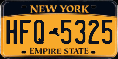 NY license plate HFQ5325