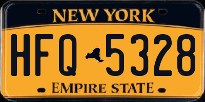 NY license plate HFQ5328