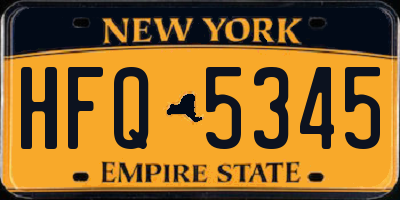 NY license plate HFQ5345