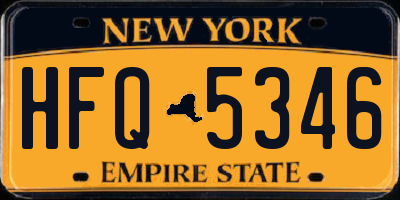 NY license plate HFQ5346