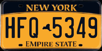 NY license plate HFQ5349