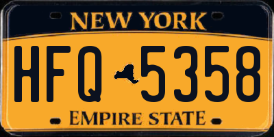 NY license plate HFQ5358