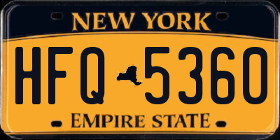 NY license plate HFQ5360