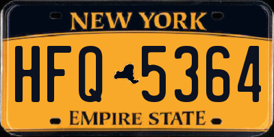 NY license plate HFQ5364
