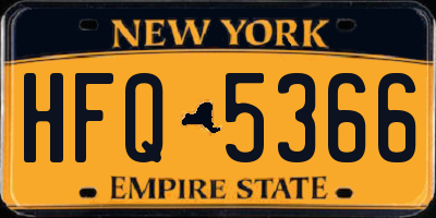 NY license plate HFQ5366