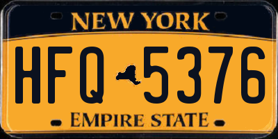 NY license plate HFQ5376