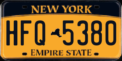 NY license plate HFQ5380