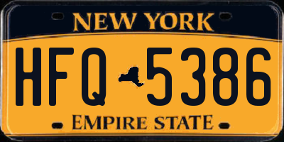 NY license plate HFQ5386