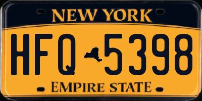NY license plate HFQ5398
