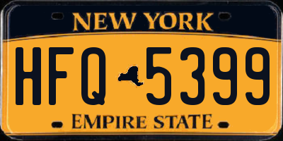 NY license plate HFQ5399