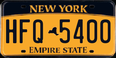 NY license plate HFQ5400
