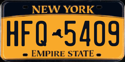 NY license plate HFQ5409