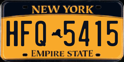 NY license plate HFQ5415