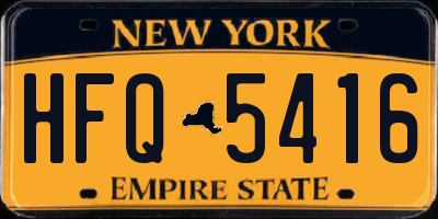 NY license plate HFQ5416