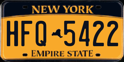 NY license plate HFQ5422