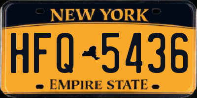 NY license plate HFQ5436