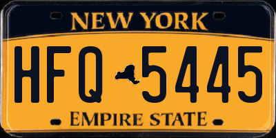 NY license plate HFQ5445