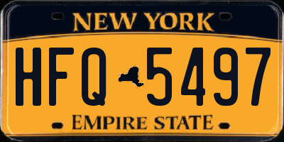 NY license plate HFQ5497