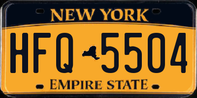 NY license plate HFQ5504