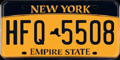 NY license plate HFQ5508