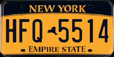 NY license plate HFQ5514
