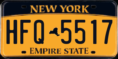 NY license plate HFQ5517