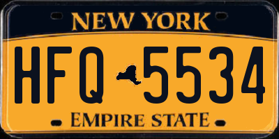 NY license plate HFQ5534
