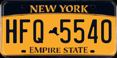 NY license plate HFQ5540