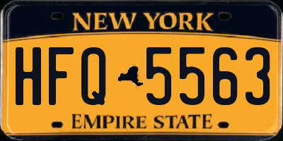 NY license plate HFQ5563