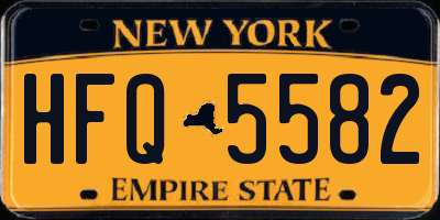 NY license plate HFQ5582