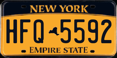 NY license plate HFQ5592