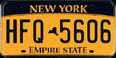 NY license plate HFQ5606