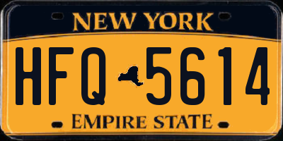 NY license plate HFQ5614
