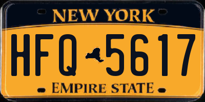 NY license plate HFQ5617