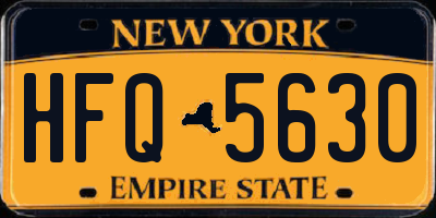 NY license plate HFQ5630